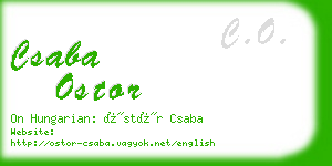 csaba ostor business card